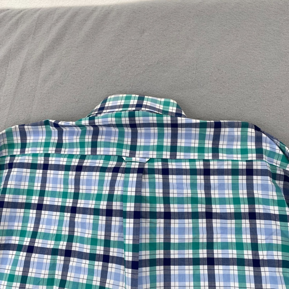 Barbour Mens Button shirt Large regular Fit Plaid Cotton Green blue NEW NWT - Picture 11 of 16